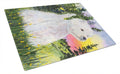 Westie Cutting Board Tempered Glass Kitchen Cutting Surface, Heat Resistant Chopping, Non-Slip Feet, Food Prep & Serving