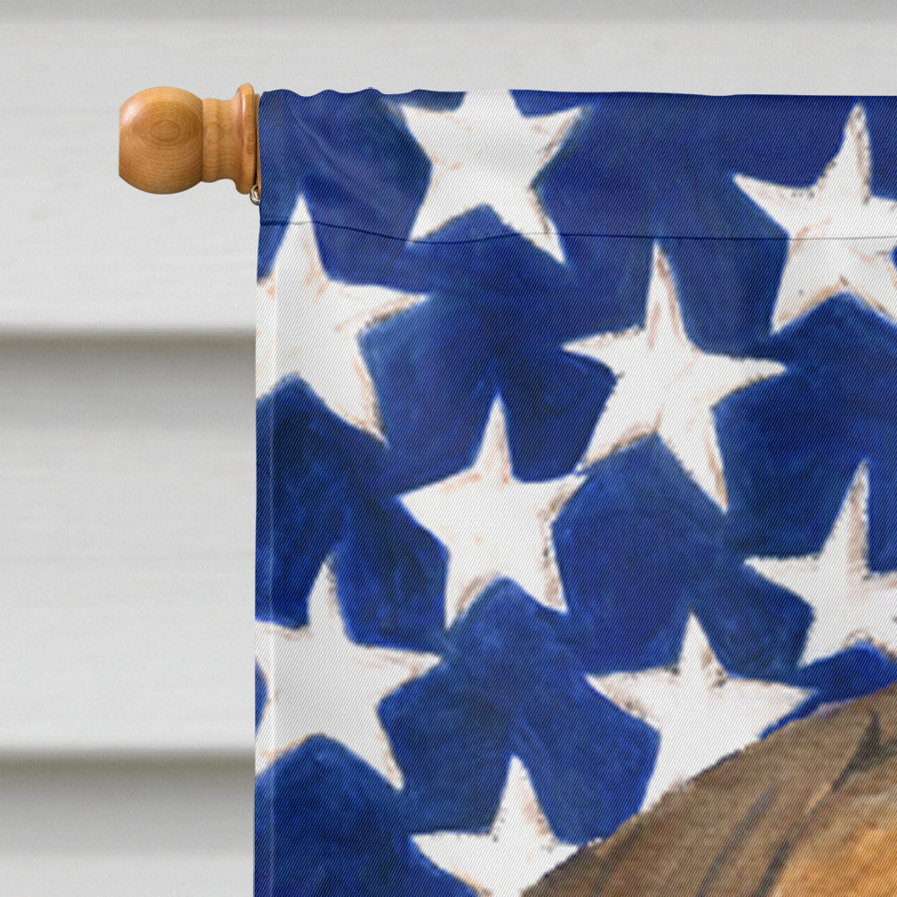 USA American Flag with Bullmastiff House Flag 28x40 Porch Sleeve Pole Decorative Outside Yard Banner Artwork Wall Hanging, Polyester