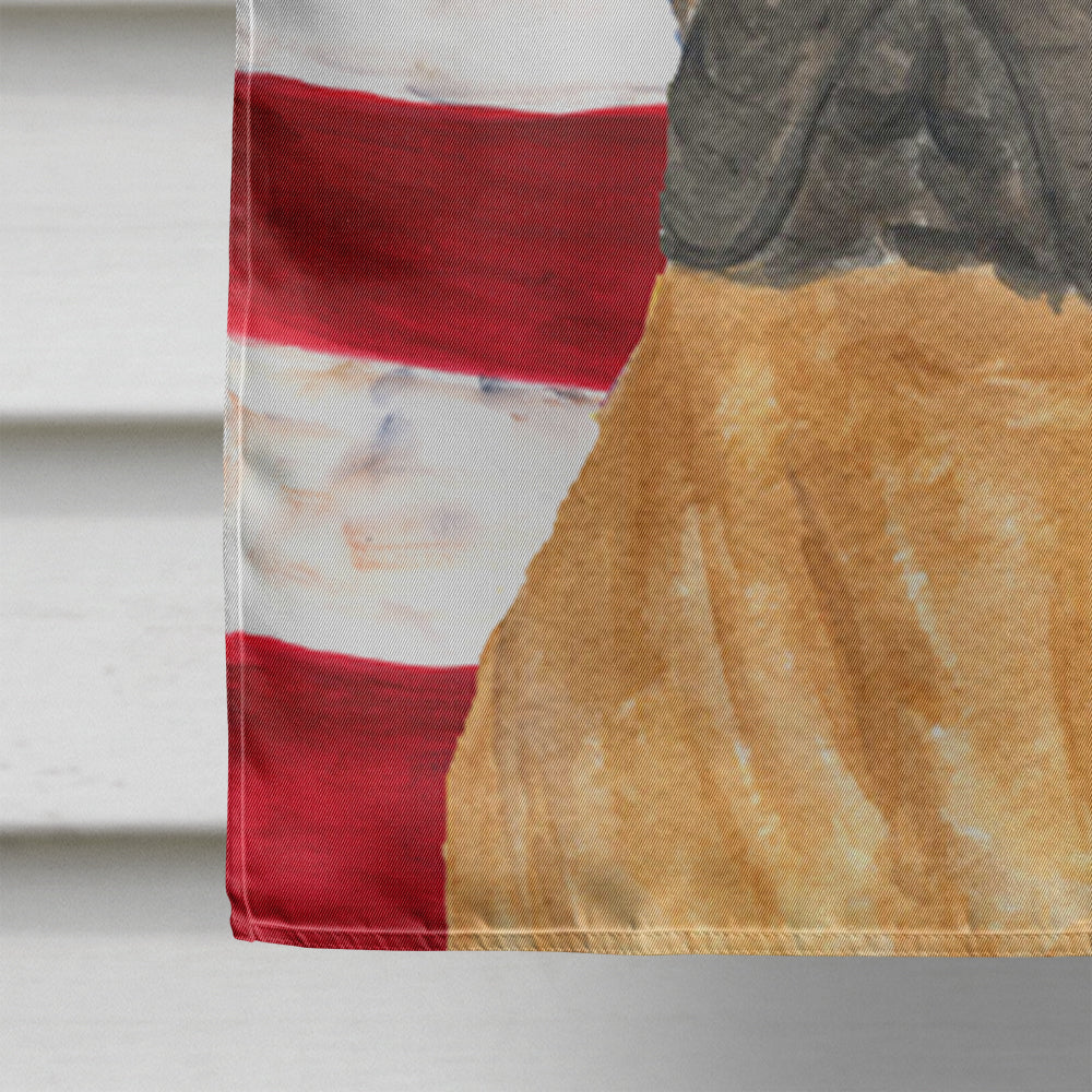 USA American Flag with Bullmastiff House Flag 28x40 Porch Sleeve Pole Decorative Outside Yard Banner Artwork Wall Hanging, Polyester
