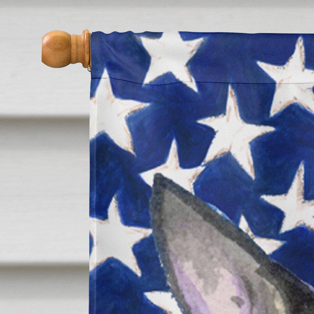 USA American Flag with Fox Terrier House Flag 28x40 Porch Sleeve Pole Decorative Outside Yard Banner Artwork Wall Hanging, Polyester