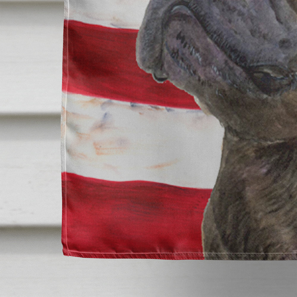 USA American Flag with French Bulldog House Flag 28x40 Porch Sleeve Pole Decorative Outside Yard Banner Artwork Wall Hanging, Polyester