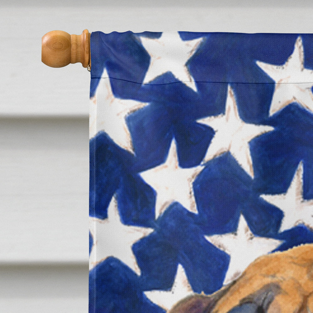 USA American Flag with Bullmastiff House Flag 28x40 Porch Sleeve Pole Decorative Outside Yard Banner Artwork Wall Hanging, Polyester
