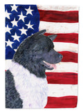 USA American Flag with Akita House Flag 28x40 Porch Sleeve Pole Decorative Outside Yard Banner Artwork Wall Hanging, Polyester