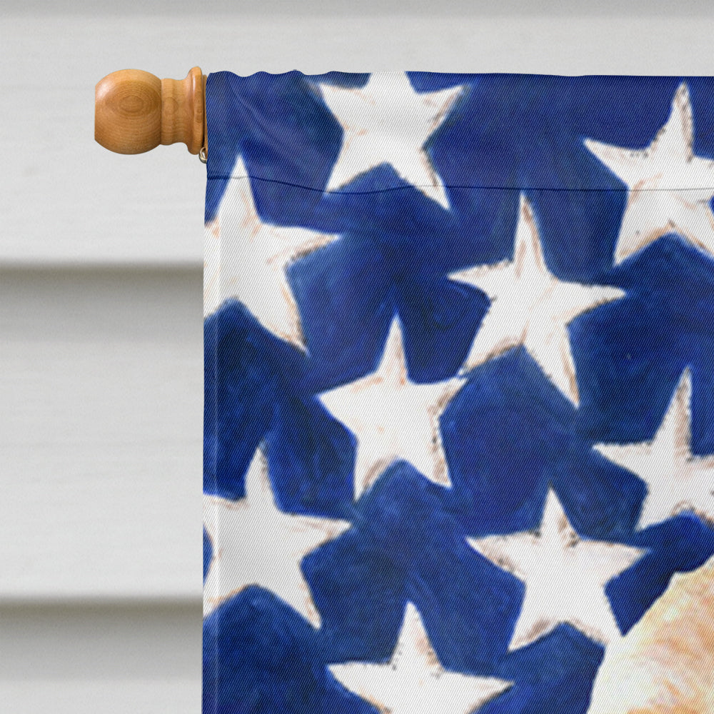 USA American Flag with Cocker Spaniel House Flag 28x40 Porch Sleeve Pole Decorative Outside Yard Banner Artwork Wall Hanging, Polyester