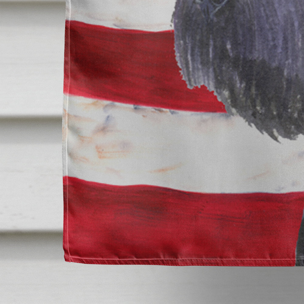 USA American Flag with Schnauzer House Flag 28x40 Porch Sleeve Pole Decorative Outside Yard Banner Artwork Wall Hanging, Polyester