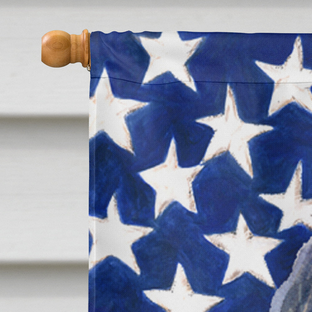 USA American Flag with Bergamasco Sheepdog House Flag 28x40 Porch Sleeve Pole Decorative Outside Yard Banner Artwork Wall Hanging, Polyester
