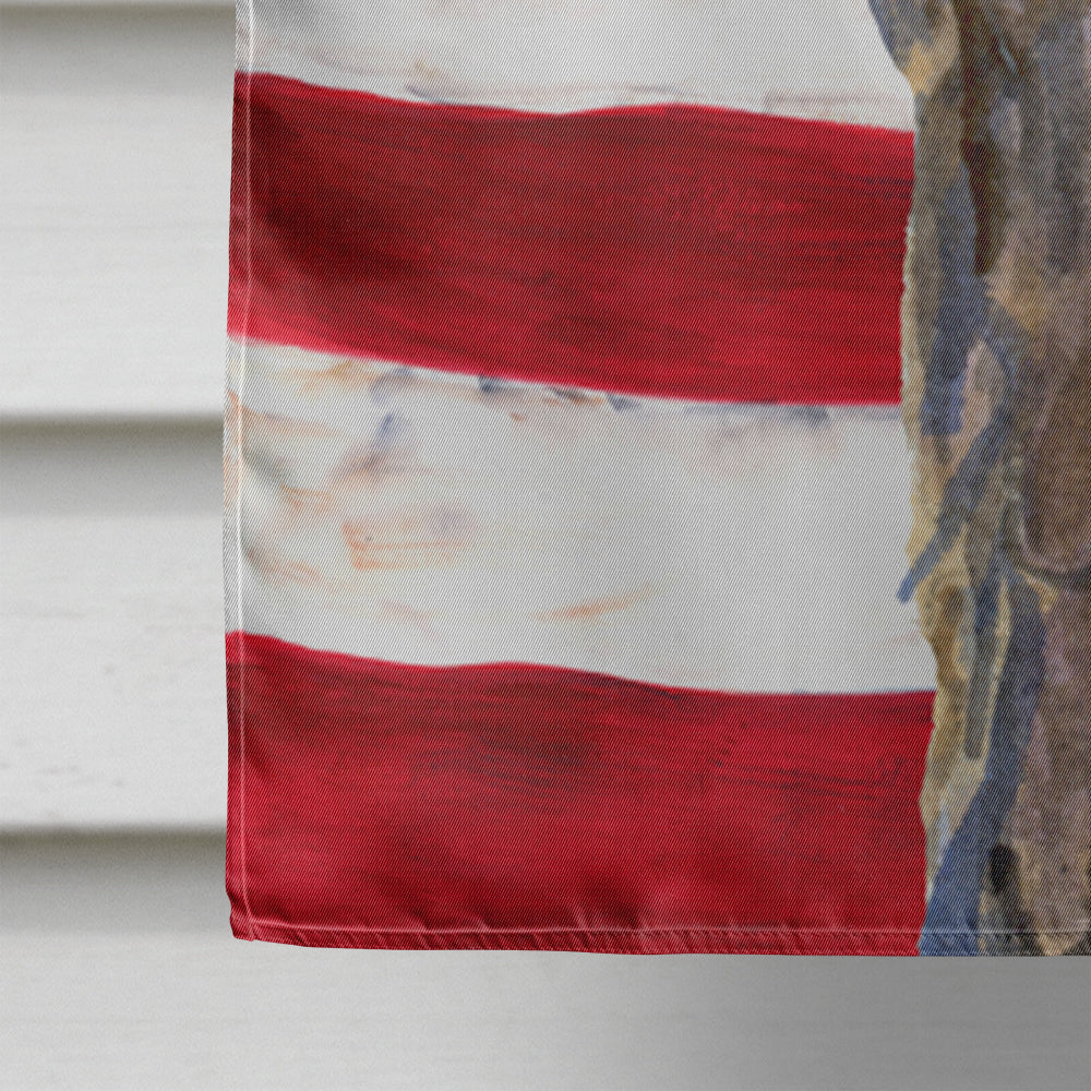 USA American Flag with Bergamasco Sheepdog House Flag 28x40 Porch Sleeve Pole Decorative Outside Yard Banner Artwork Wall Hanging, Polyester