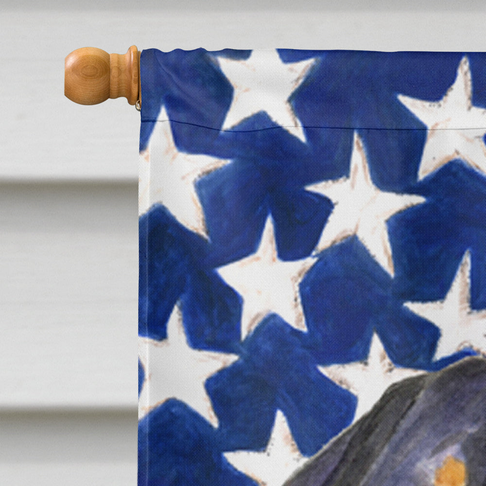 USA American Flag with Rottweiler House Flag 28x40 Porch Sleeve Pole Decorative Outside Yard Banner Artwork Wall Hanging, Polyester