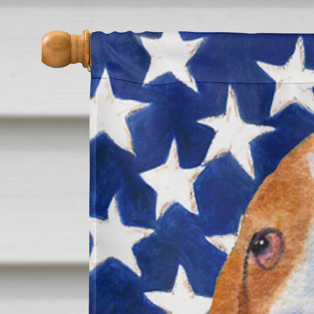 USA American Flag with Basset Hound House Flag 28x40 Porch Sleeve Pole Decorative Outside Yard Banner Artwork Wall Hanging, Polyester