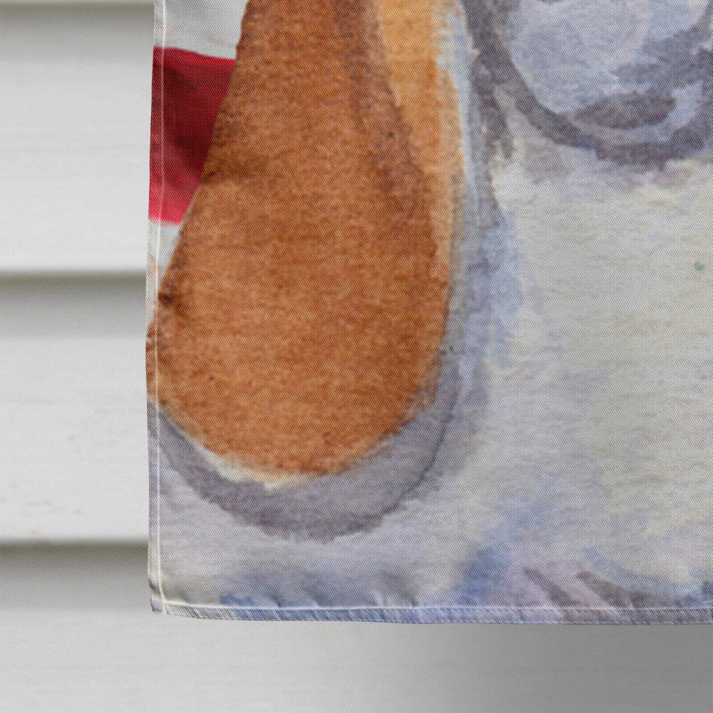 USA American Flag with Basset Hound House Flag 28x40 Porch Sleeve Pole Decorative Outside Yard Banner Artwork Wall Hanging, Polyester