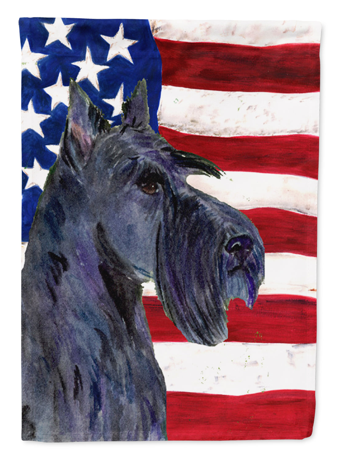 USA American Flag with Scottish Terrier House Flag 28x40 Porch Sleeve Pole Decorative Outside Yard Banner Artwork Wall Hanging, Polyester