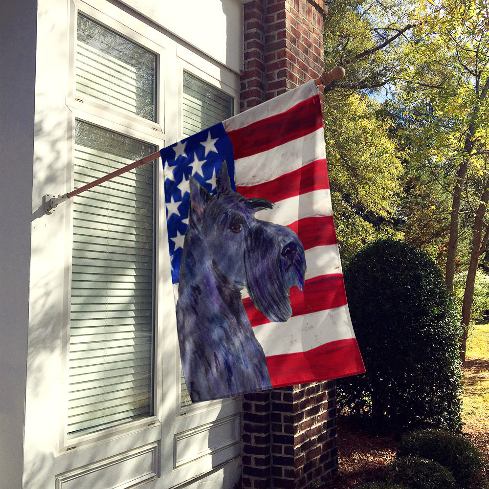 USA American Flag with Scottish Terrier House Flag 28x40 Porch Sleeve Pole Decorative Outside Yard Banner Artwork Wall Hanging, Polyester