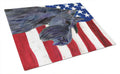 USA American Flag with Scottish Terrier Cutting Board Tempered Glass Kitchen Cutting Surface, Heat Resistant Chopping, Non-Slip Feet, Food Prep & Serving
