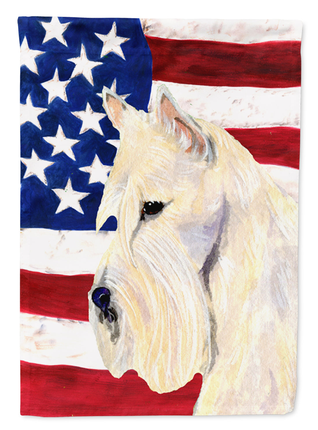 USA American Flag with Scottish Terrier House Flag 28x40 Porch Sleeve Pole Decorative Outside Yard Banner Artwork Wall Hanging, Polyester