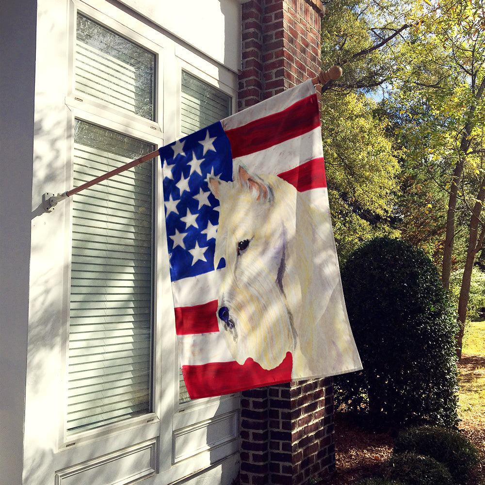 USA American Flag with Scottish Terrier House Flag 28x40 Porch Sleeve Pole Decorative Outside Yard Banner Artwork Wall Hanging, Polyester