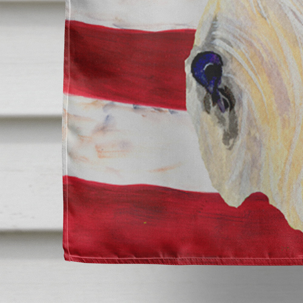 USA American Flag with Scottish Terrier House Flag 28x40 Porch Sleeve Pole Decorative Outside Yard Banner Artwork Wall Hanging, Polyester