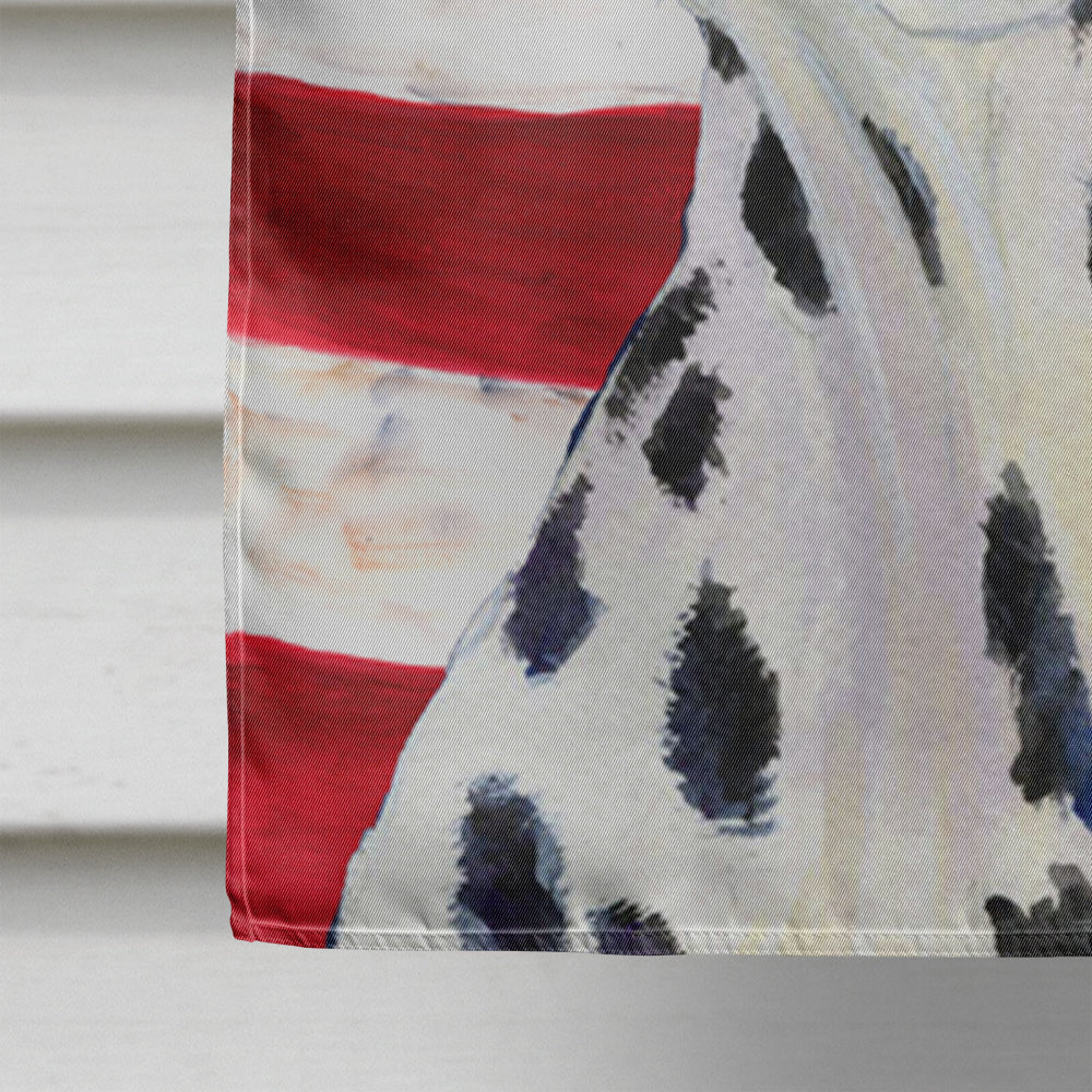 USA American Flag with Dalmatian House Flag 28x40 Porch Sleeve Pole Decorative Outside Yard Banner Artwork Wall Hanging, Polyester