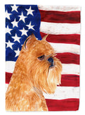 USA American Flag with Brussels Griffon House Flag 28x40 Porch Sleeve Pole Decorative Outside Yard Banner Artwork Wall Hanging, Polyester