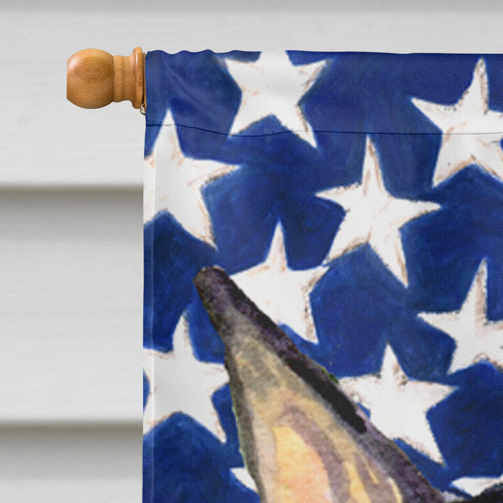 USA American Flag with Doberman House Flag 28x40 Porch Sleeve Pole Decorative Outside Yard Banner Artwork Wall Hanging, Polyester