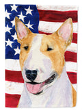 USA American Flag with Bull Terrier House Flag 28x40 Porch Sleeve Pole Decorative Outside Yard Banner Artwork Wall Hanging, Polyester