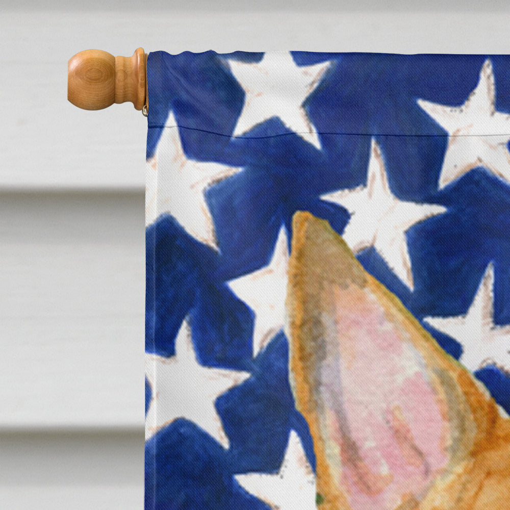 USA American Flag with Bull Terrier House Flag 28x40 Porch Sleeve Pole Decorative Outside Yard Banner Artwork Wall Hanging, Polyester