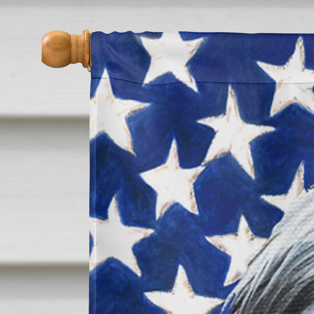 USA American Flag with Bearded Collie House Flag 28x40 Porch Sleeve Pole Decorative Outside Yard Banner Artwork Wall Hanging, Polyester