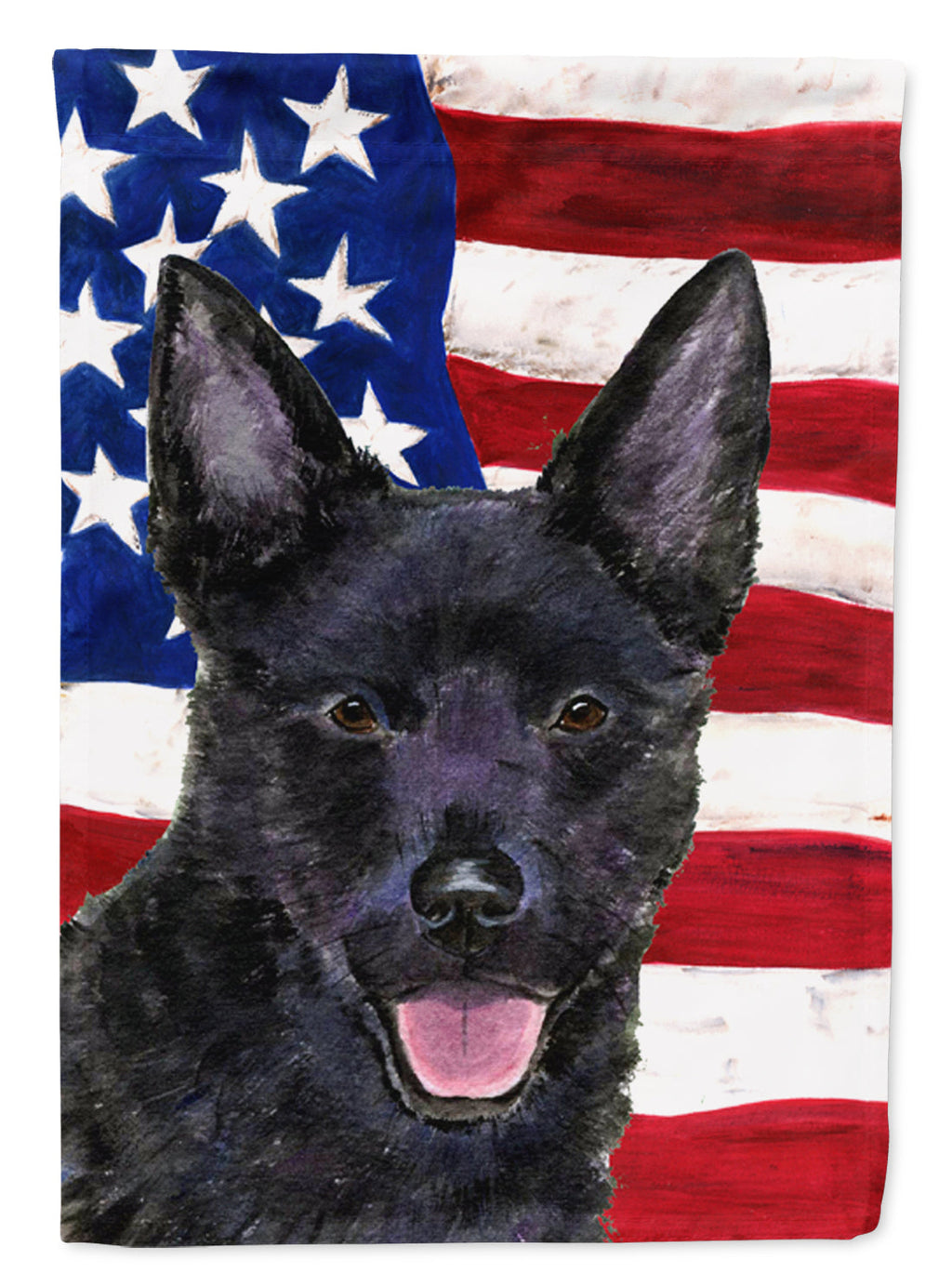 USA American Flag with Australian Kelpie House Flag 28x40 Porch Sleeve Pole Decorative Outside Yard Banner Artwork Wall Hanging, Polyester