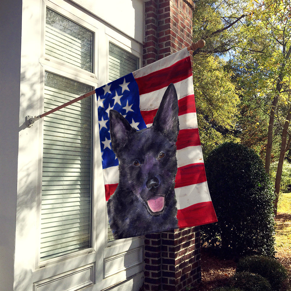 USA American Flag with Australian Kelpie House Flag 28x40 Porch Sleeve Pole Decorative Outside Yard Banner Artwork Wall Hanging, Polyester