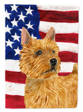 USA American Flag with Norwich Terrier House Flag 28x40 Porch Sleeve Pole Decorative Outside Yard Banner Artwork Wall Hanging, Polyester