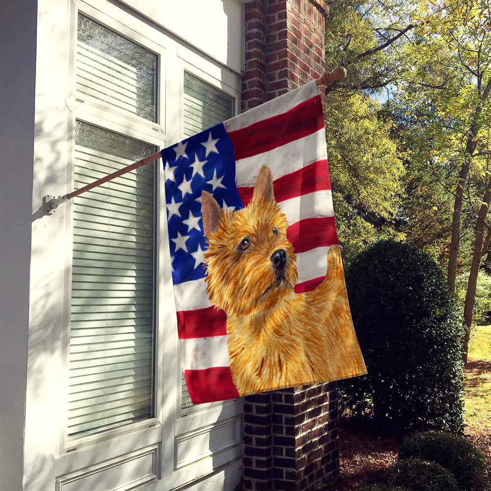 USA American Flag with Norwich Terrier House Flag 28x40 Porch Sleeve Pole Decorative Outside Yard Banner Artwork Wall Hanging, Polyester