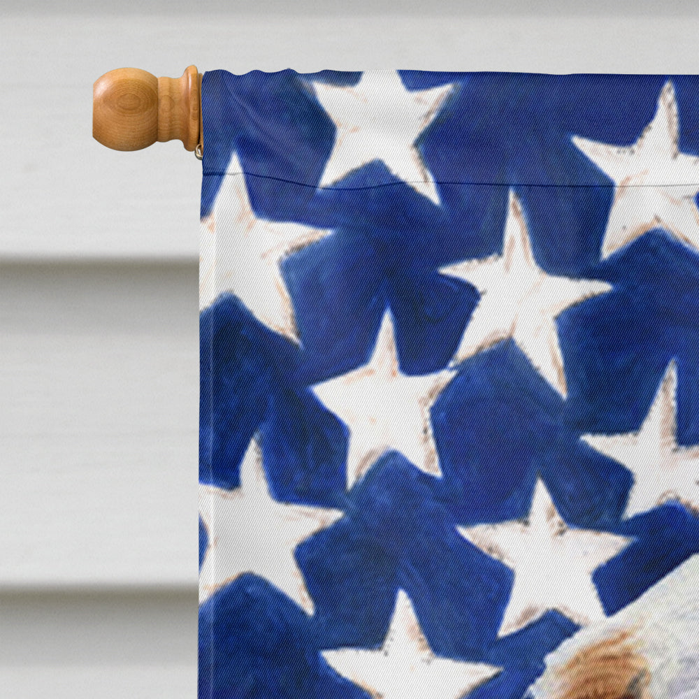 USA American Flag with Clumber Spaniel House Flag 28x40 Porch Sleeve Pole Decorative Outside Yard Banner Artwork Wall Hanging, Polyester
