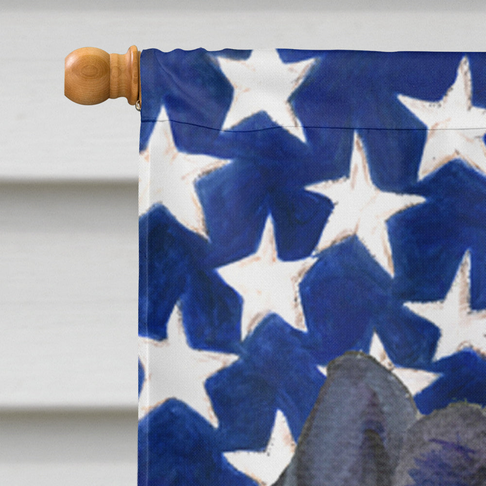 USA American Flag with Chow Chow House Flag 28x40 Porch Sleeve Pole Decorative Outside Yard Banner Artwork Wall Hanging, Polyester