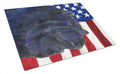 USA American Flag with Chow Chow Cutting Board Tempered Glass Kitchen Cutting Surface, Heat Resistant Chopping, Non-Slip Feet, Food Prep & Serving