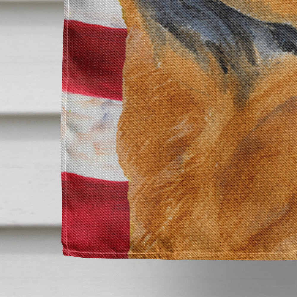 USA American Flag with Chow Chow House Flag 28x40 Porch Sleeve Pole Decorative Outside Yard Banner Artwork Wall Hanging, Polyester
