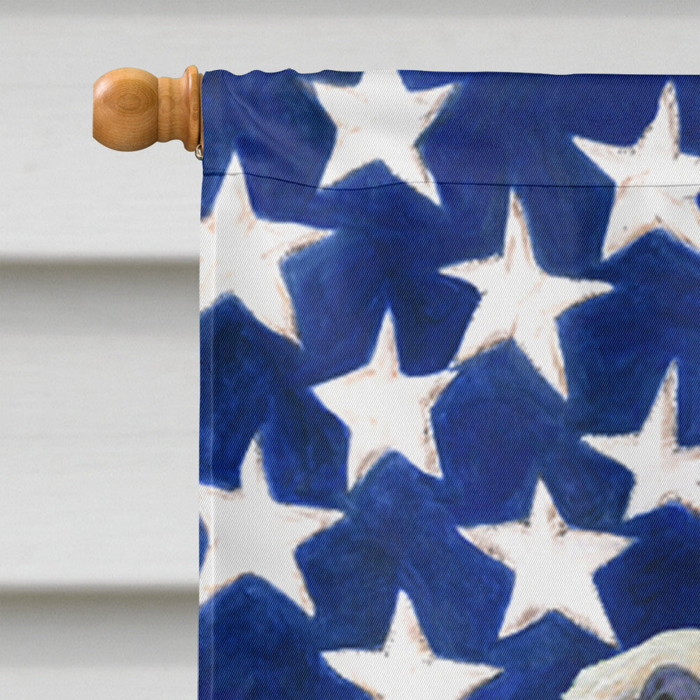 USA American Flag with Dandie Dinmont Terrier House Flag 28x40 Porch Sleeve Pole Decorative Outside Yard Banner Artwork Wall Hanging, Polyester