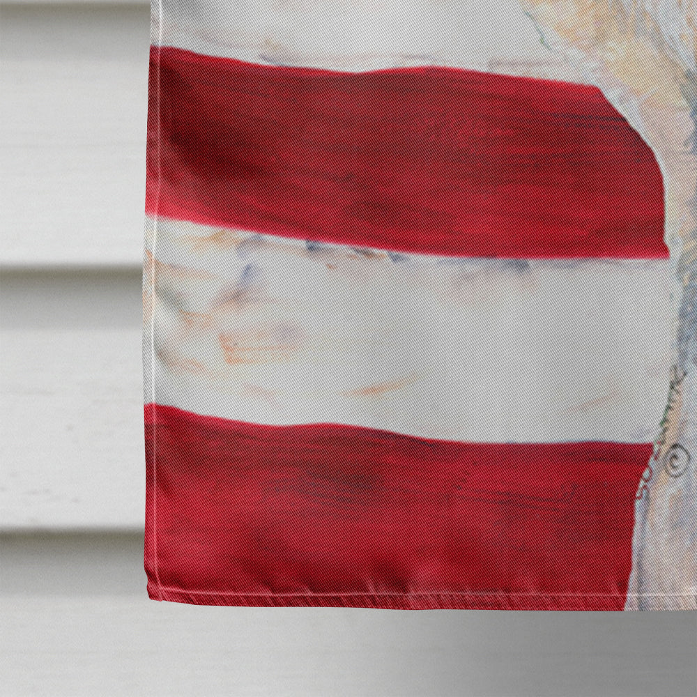 USA American Flag with Dandie Dinmont Terrier House Flag 28x40 Porch Sleeve Pole Decorative Outside Yard Banner Artwork Wall Hanging, Polyester