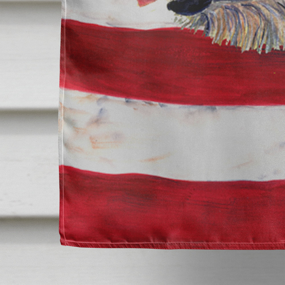 USA American Flag with Irish Wolfhound House Flag 28x40 Porch Sleeve Pole Decorative Outside Yard Banner Artwork Wall Hanging, Polyester