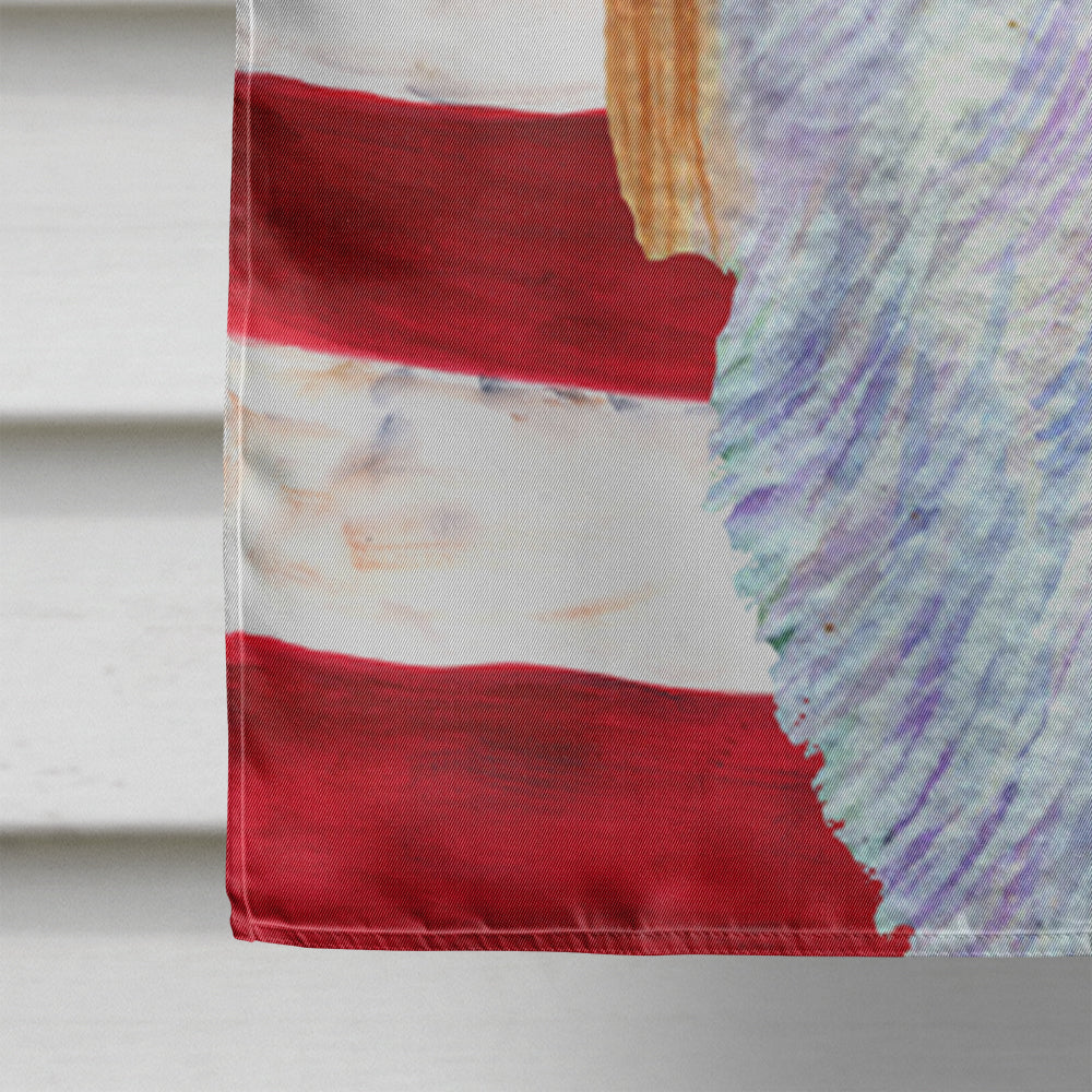 USA American Flag with English Toy Spaiel USA House Flag 28x40 Porch Sleeve Pole Decorative Outside Yard Banner Artwork Wall Hanging, Polyester