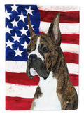 USA American Flag with Boxer House Flag 28x40 Porch Sleeve Pole Decorative Outside Yard Banner Artwork Wall Hanging, Polyester