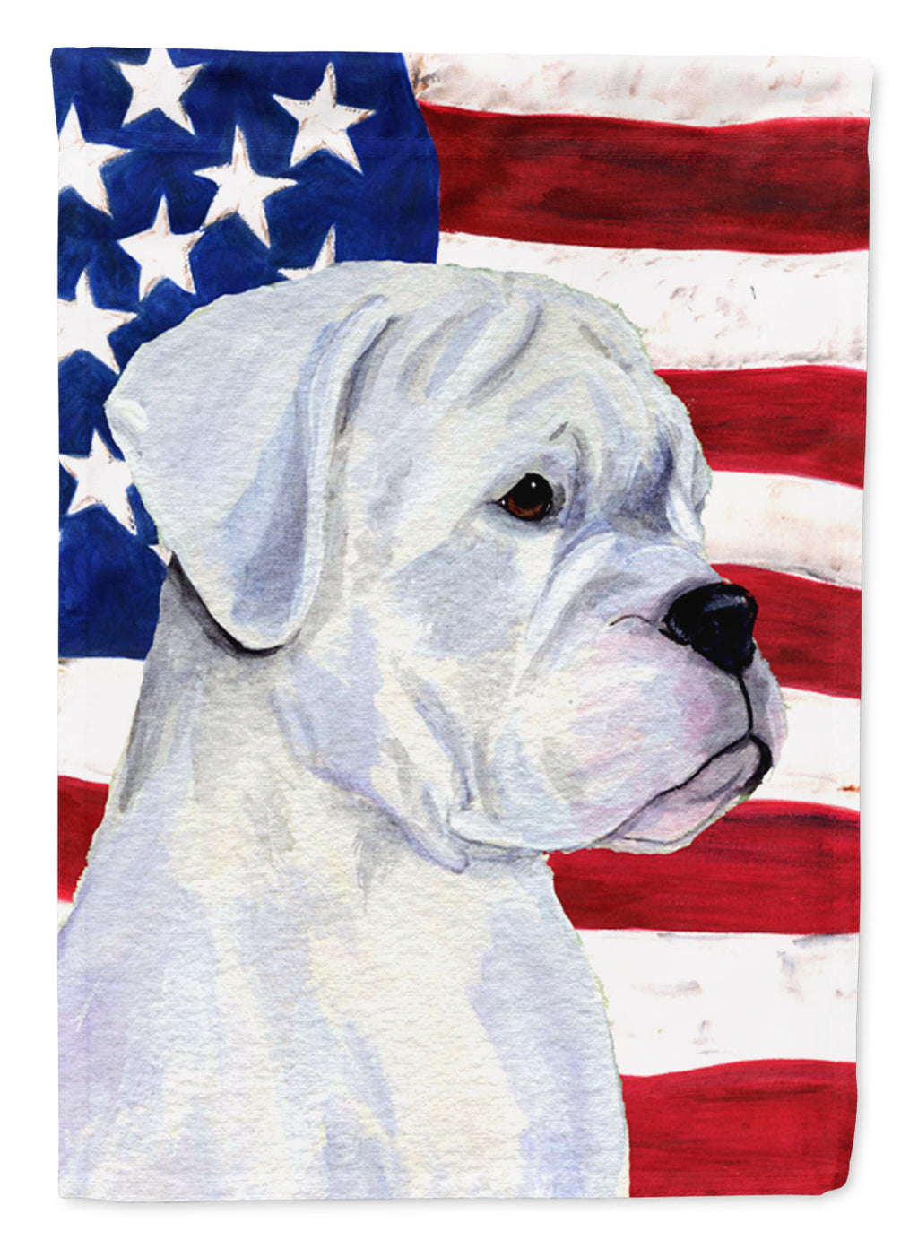 USA American Flag with Boxer House Flag 28x40 Porch Sleeve Pole Decorative Outside Yard Banner Artwork Wall Hanging, Polyester