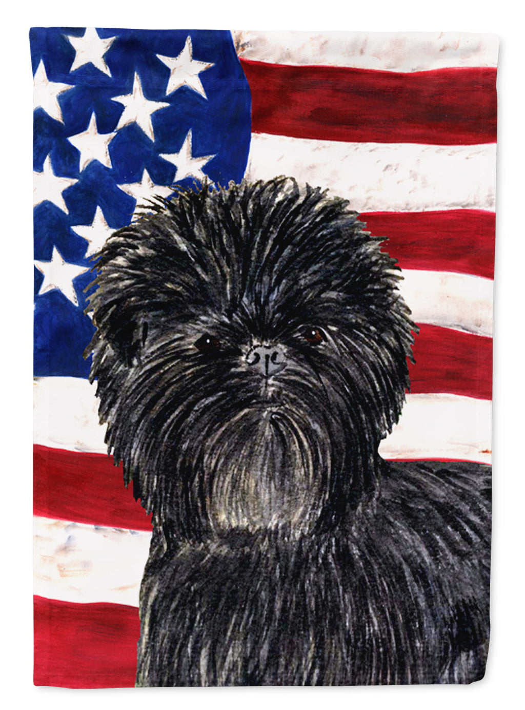 USA American Flag with Affenpinscher House Flag 28x40 Porch Sleeve Pole Decorative Outside Yard Banner Artwork Wall Hanging, Polyester