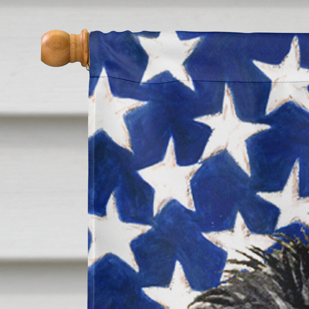 USA American Flag with Affenpinscher House Flag 28x40 Porch Sleeve Pole Decorative Outside Yard Banner Artwork Wall Hanging, Polyester