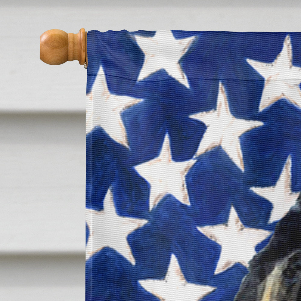 USA American Flag with Tibetan Mastiff House Flag 28x40 Porch Sleeve Pole Decorative Outside Yard Banner Artwork Wall Hanging, Polyester