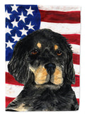 USA American Flag with Gordon Setter House Flag 28x40 Porch Sleeve Pole Decorative Outside Yard Banner Artwork Wall Hanging, Polyester