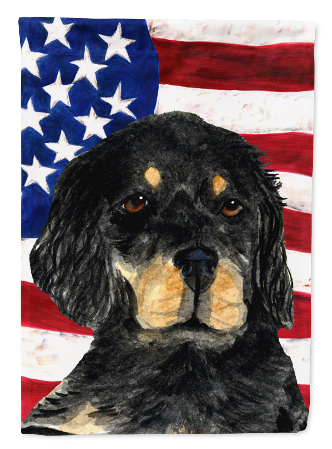 USA American Flag with Gordon Setter House Flag 28x40 Porch Sleeve Pole Decorative Outside Yard Banner Artwork Wall Hanging, Polyester