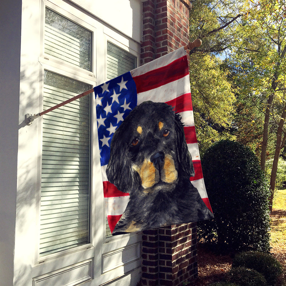 USA American Flag with Gordon Setter House Flag 28x40 Porch Sleeve Pole Decorative Outside Yard Banner Artwork Wall Hanging, Polyester