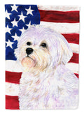 USA American Flag with Maltese House Flag 28x40 Porch Sleeve Pole Decorative Outside Yard Banner Artwork Wall Hanging, Polyester