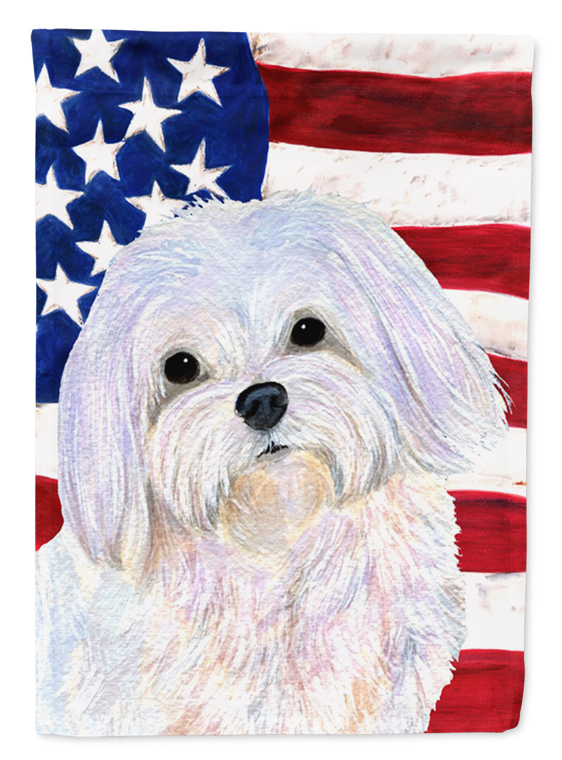 USA American Flag with Maltese House Flag 28x40 Porch Sleeve Pole Decorative Outside Yard Banner Artwork Wall Hanging, Polyester