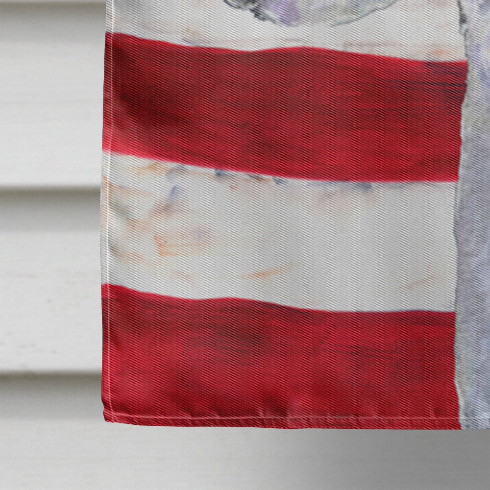 USA American Flag with Bedlington Terrier House Flag 28x40 Porch Sleeve Pole Decorative Outside Yard Banner Artwork Wall Hanging, Polyester