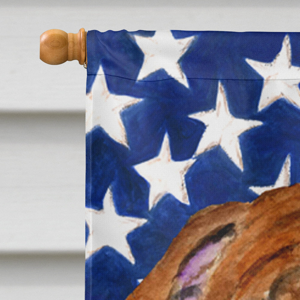 USA American Flag with Bulldog English House Flag 28x40 Porch Sleeve Pole Decorative Outside Yard Banner Artwork Wall Hanging, Polyester